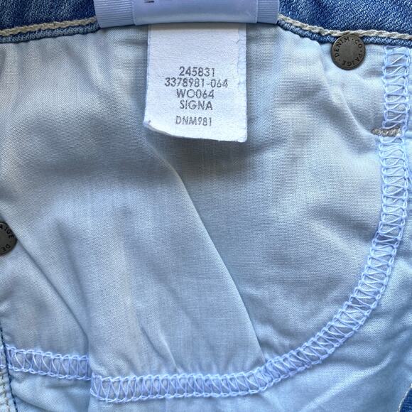 PAIGE Rory Crop Flare Jeans in Signa Light Wash Raw Hem Stretch Denim Size 27 - Picture 10 of 11